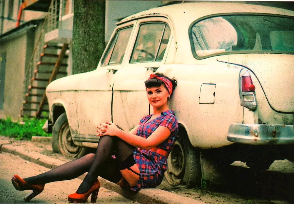 Girls and retro cars