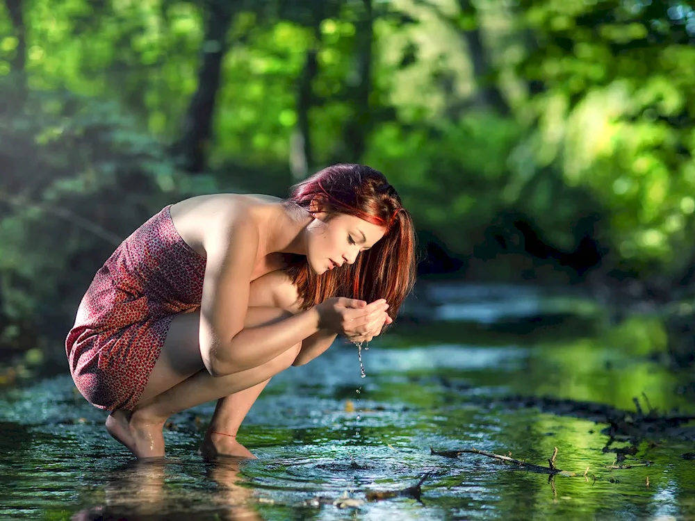 Girl by the lake