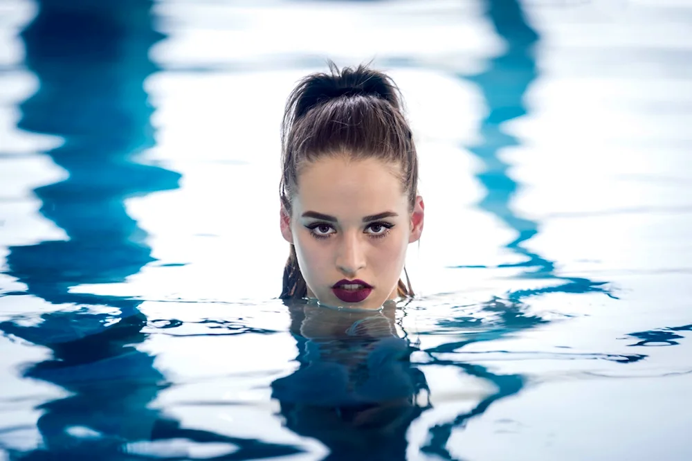 Girls in the pool head