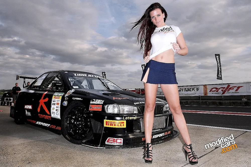 Girls in racing cars