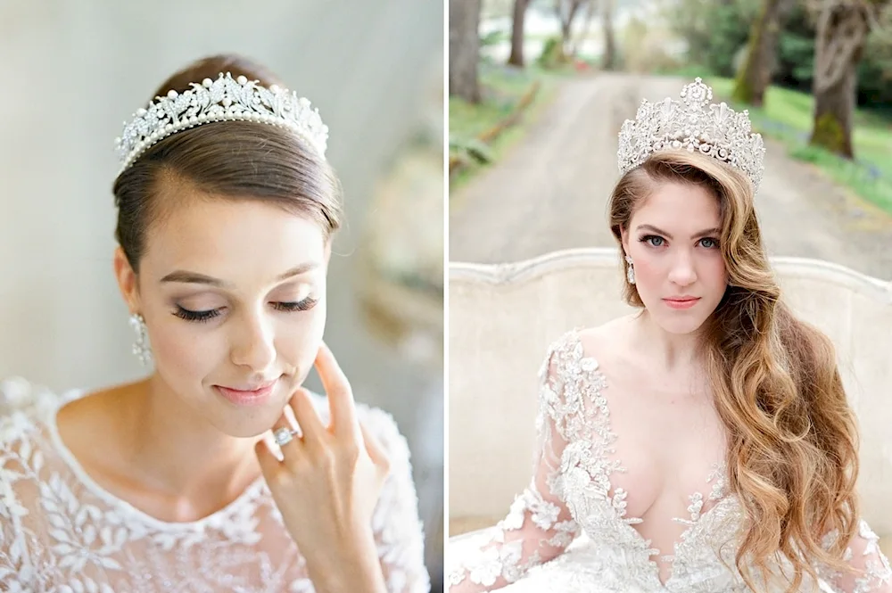 Diadem with veil for bride