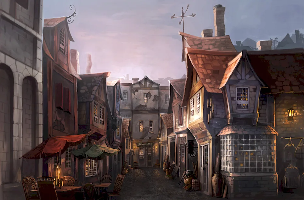 Fantasy medieval city art