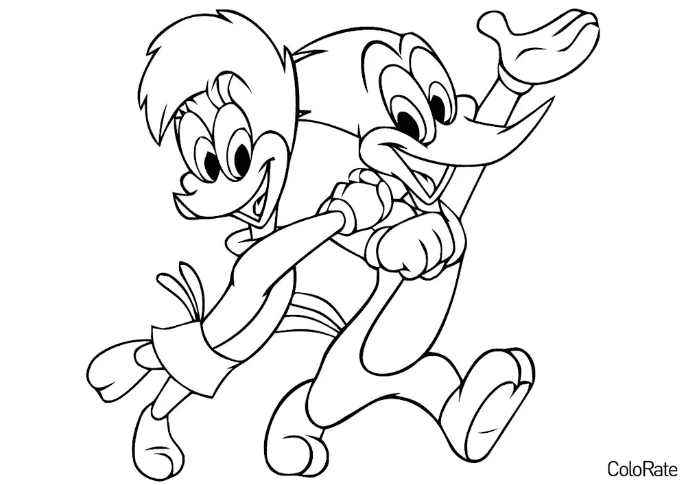 Woody Woody Woodpecker colouring