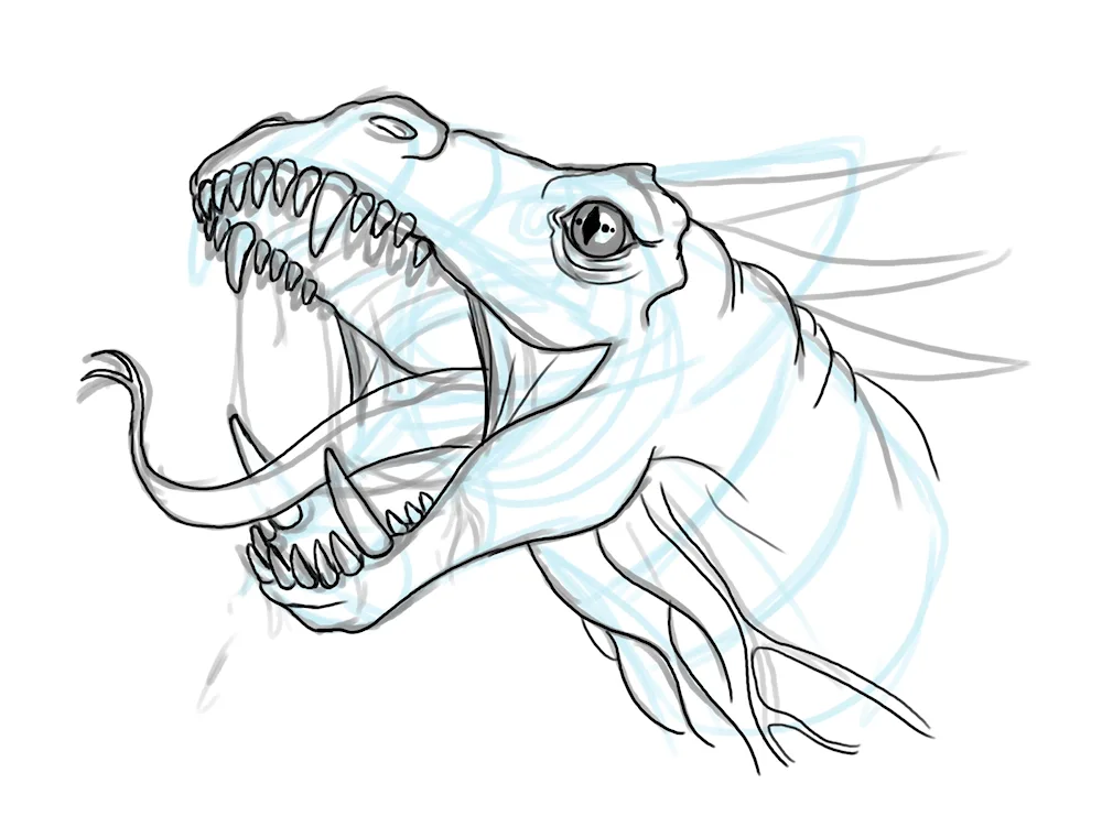 Dinosaur pencil drawing