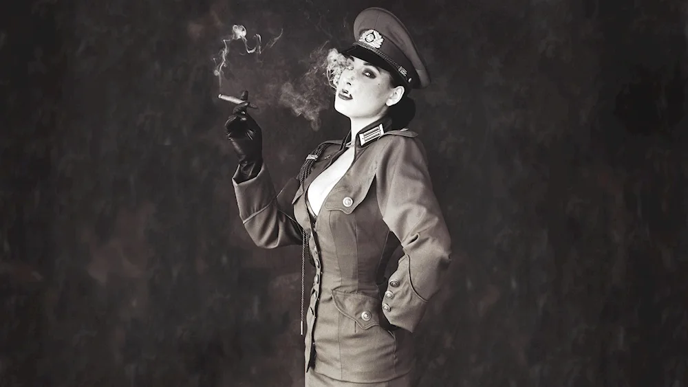 Dita Von Teese in German uniform