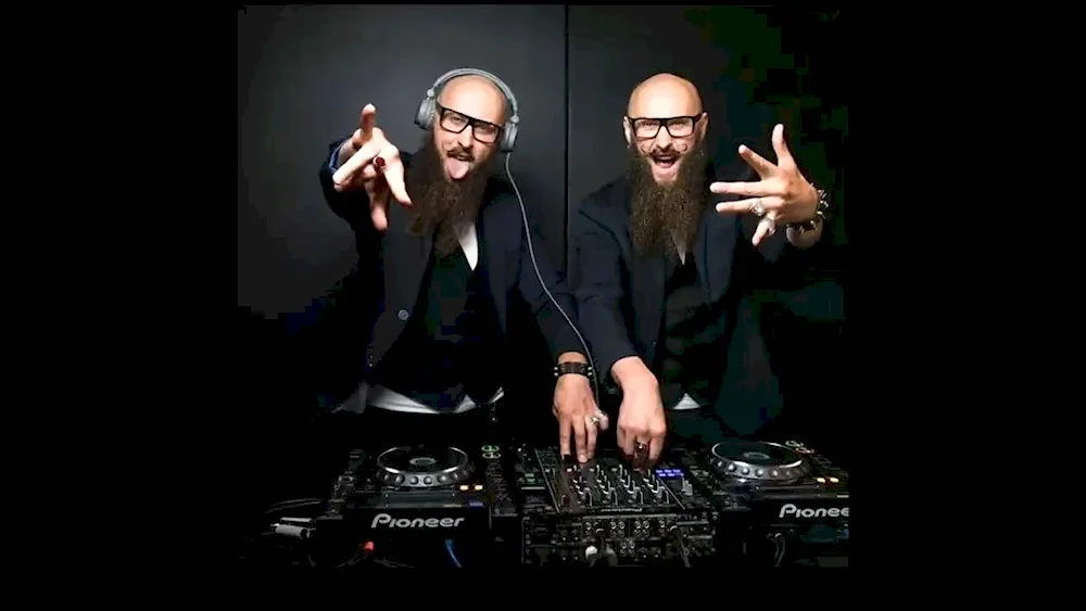 Brothers DJ Twins with a beard