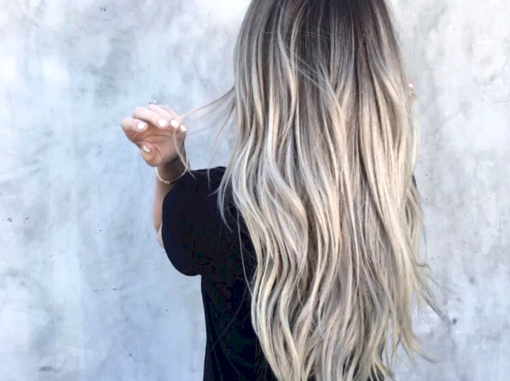 Balayage blond hair