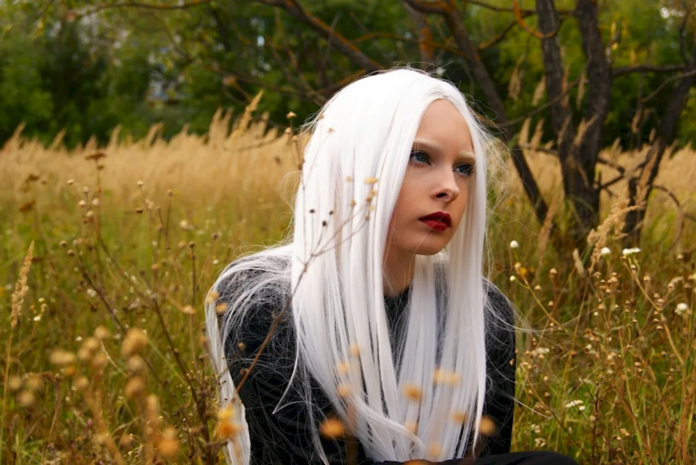 Scientist with white hair