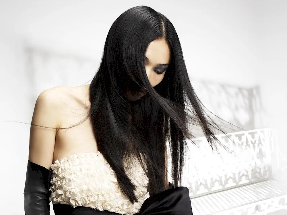 Long black hair