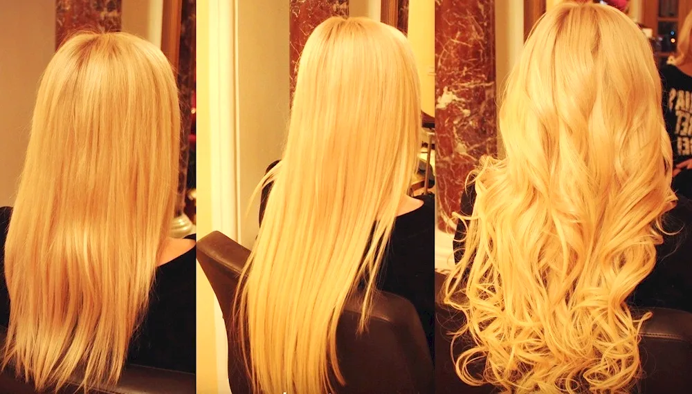 Blonde hair extensions