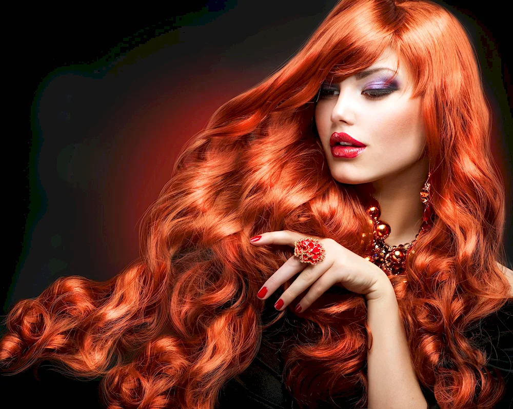 Long red hair