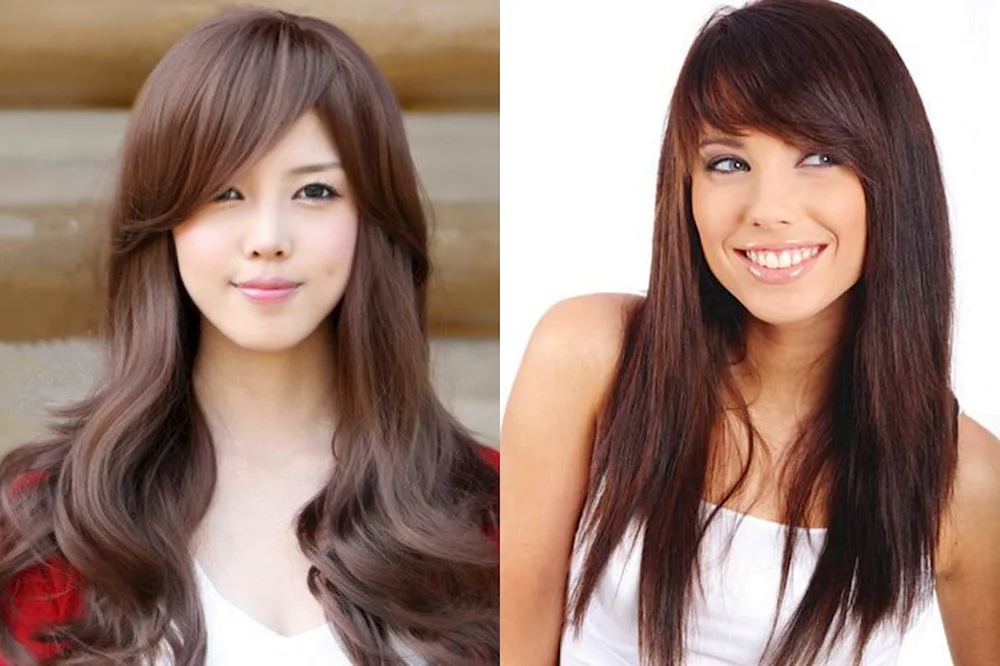 Long hair with bangs