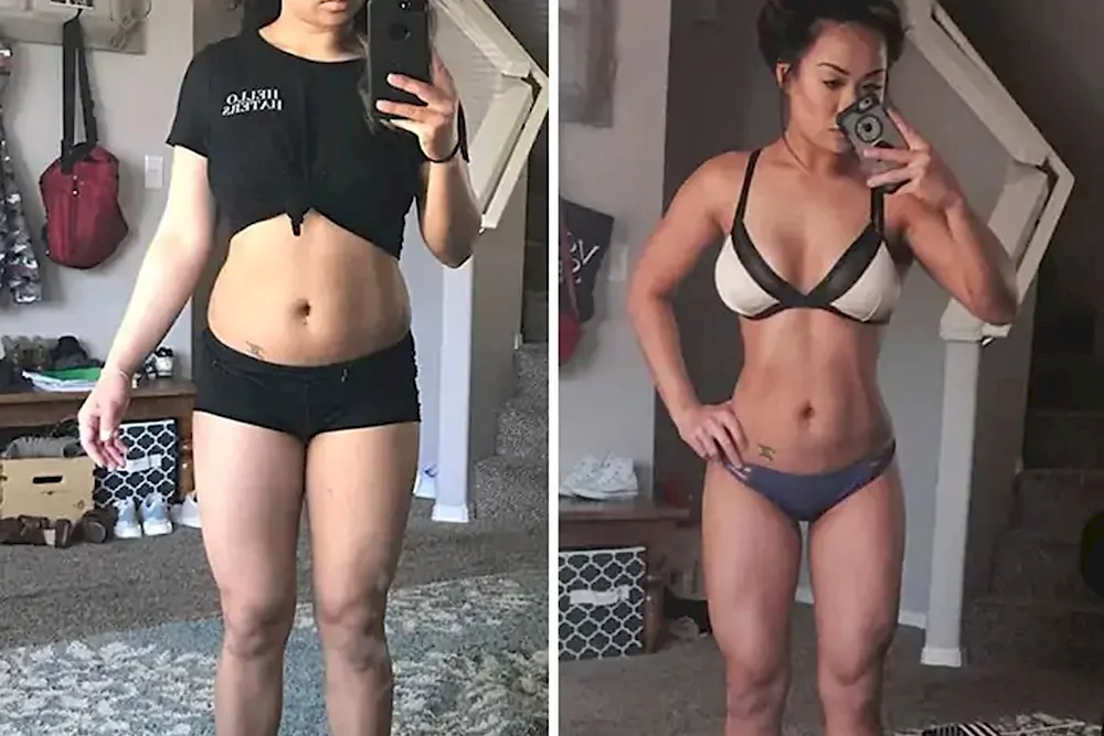 Losing weight before and after