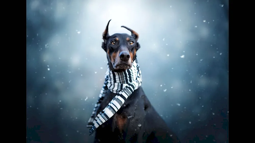 Doberman pinscher staggered