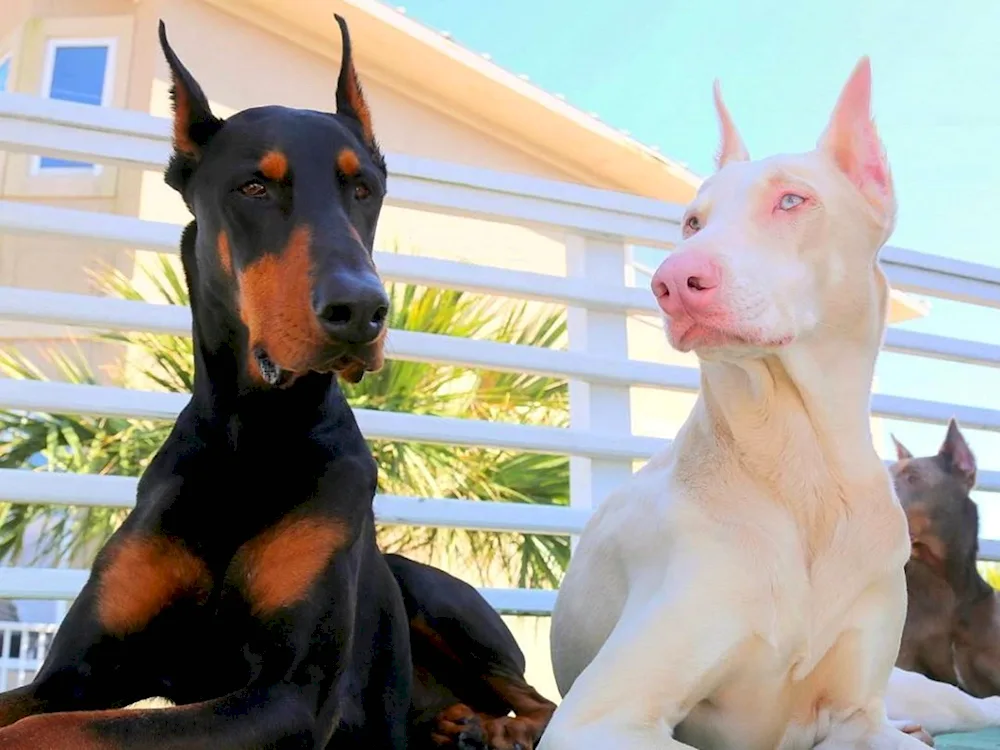 Doberman albino