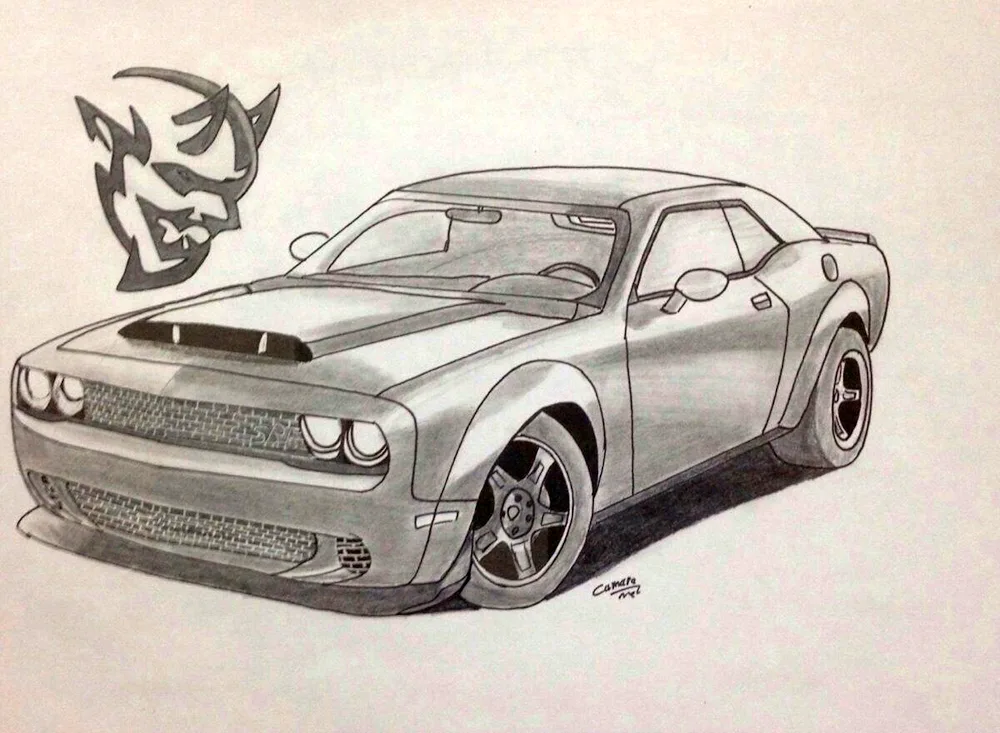 Dodge Challenger car sketch