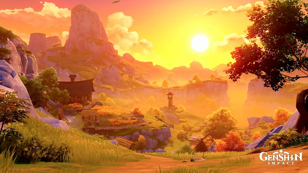 Wind Valley Genshin Landscape