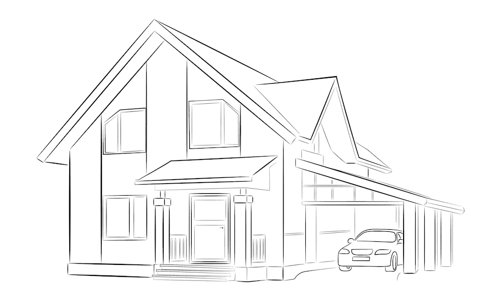 House pencil colouring