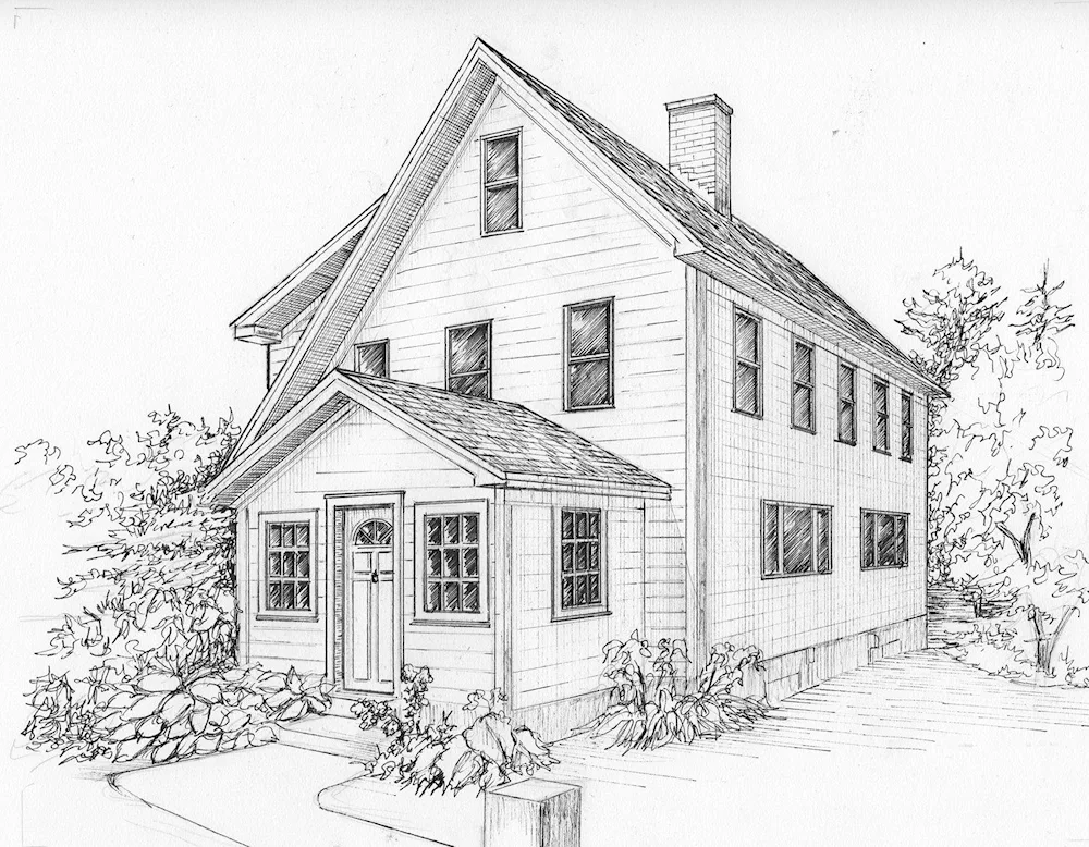 House pencil sketch