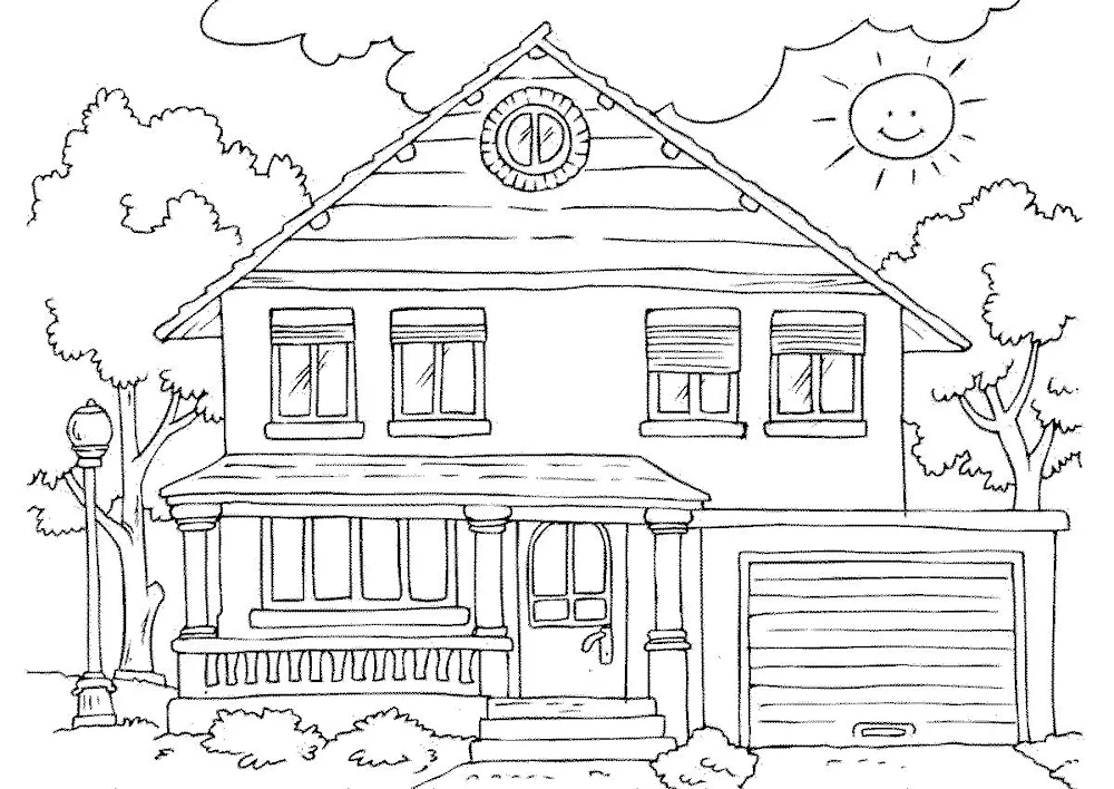 House pencil colouring