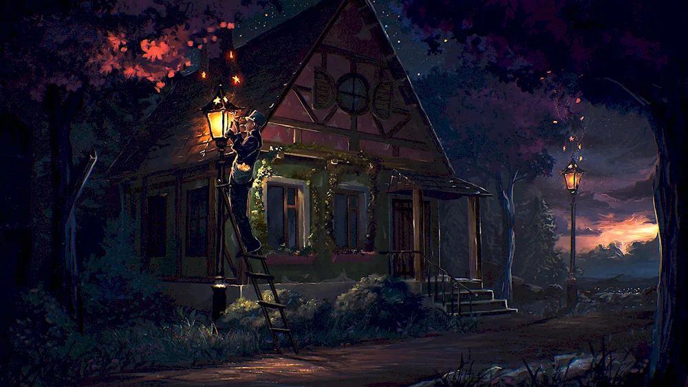 House in the woods art