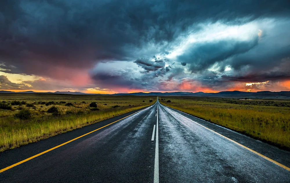 Beautiful road uphill road