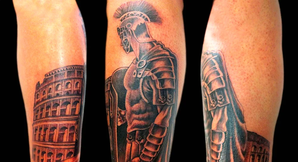 Ancient Roman gladiator tattoo