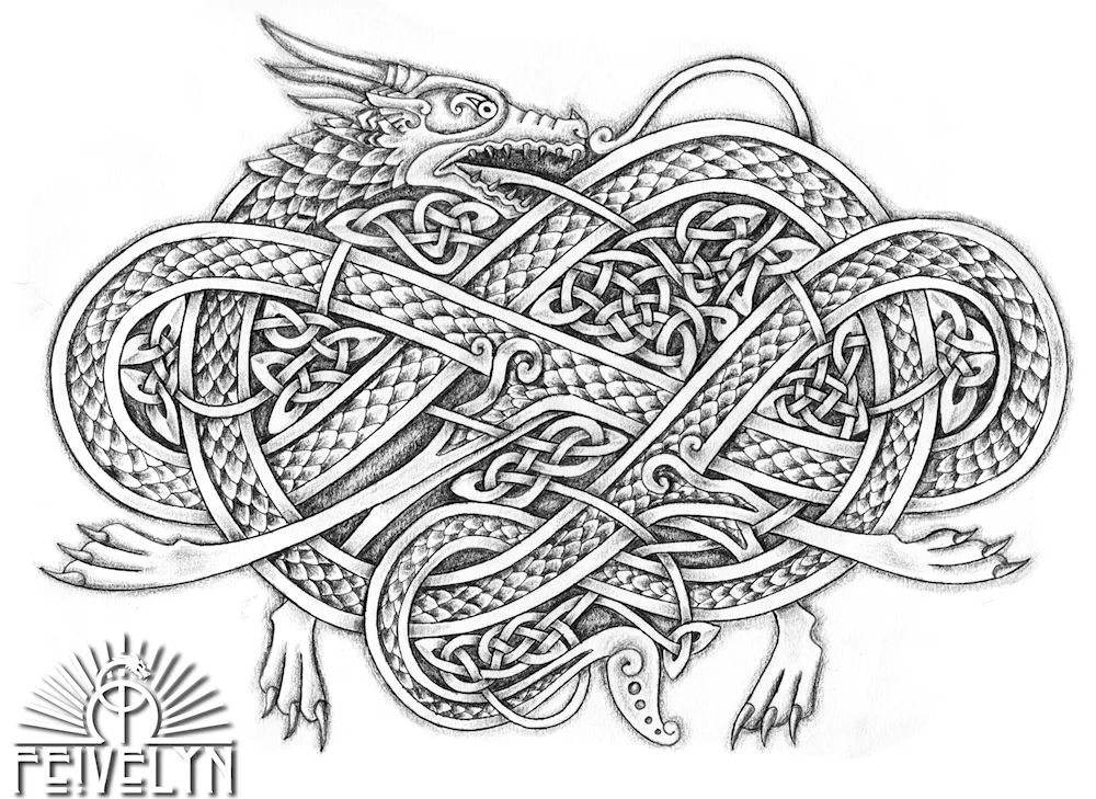 Dragon Celtic Knotwork