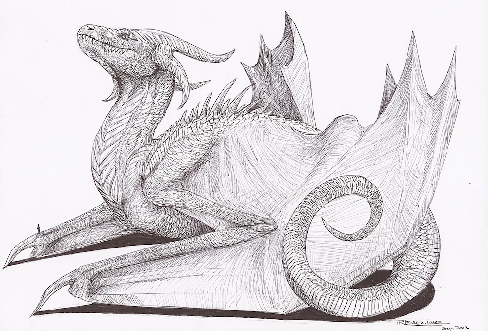 Dragon pencil drawing