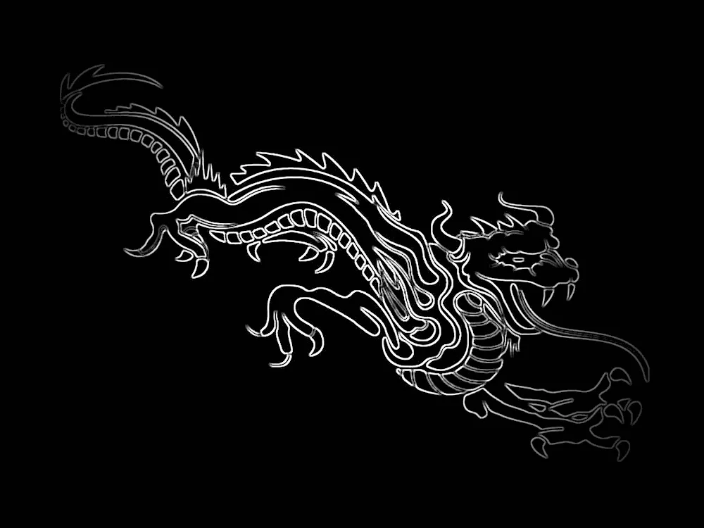 Dragon on black background
