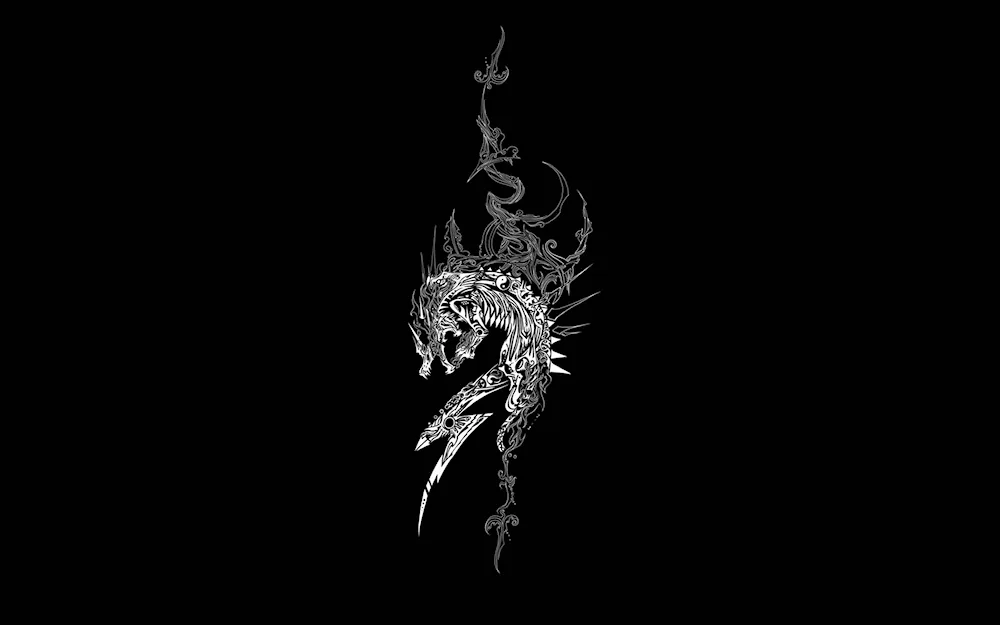 White on black