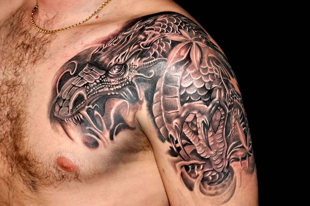 Tattoo dragon all over back
