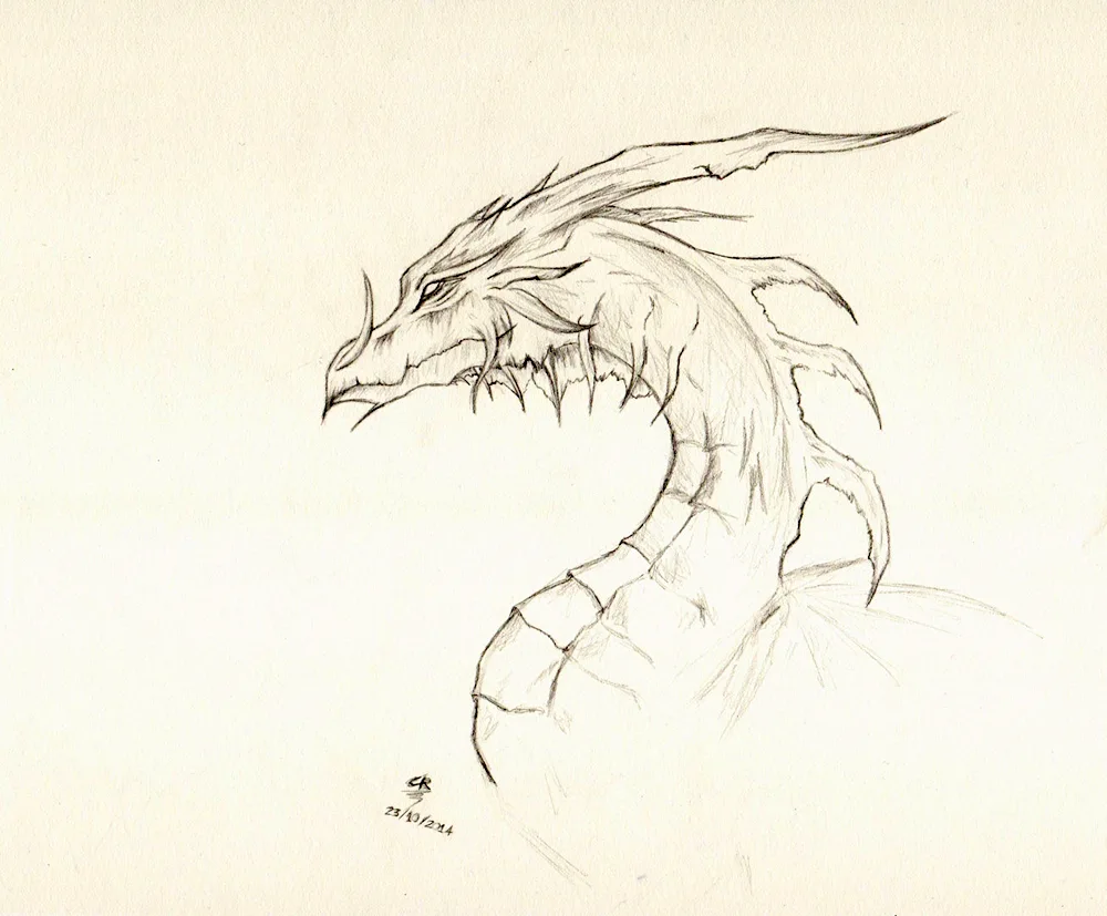 Dragon pencil drawing