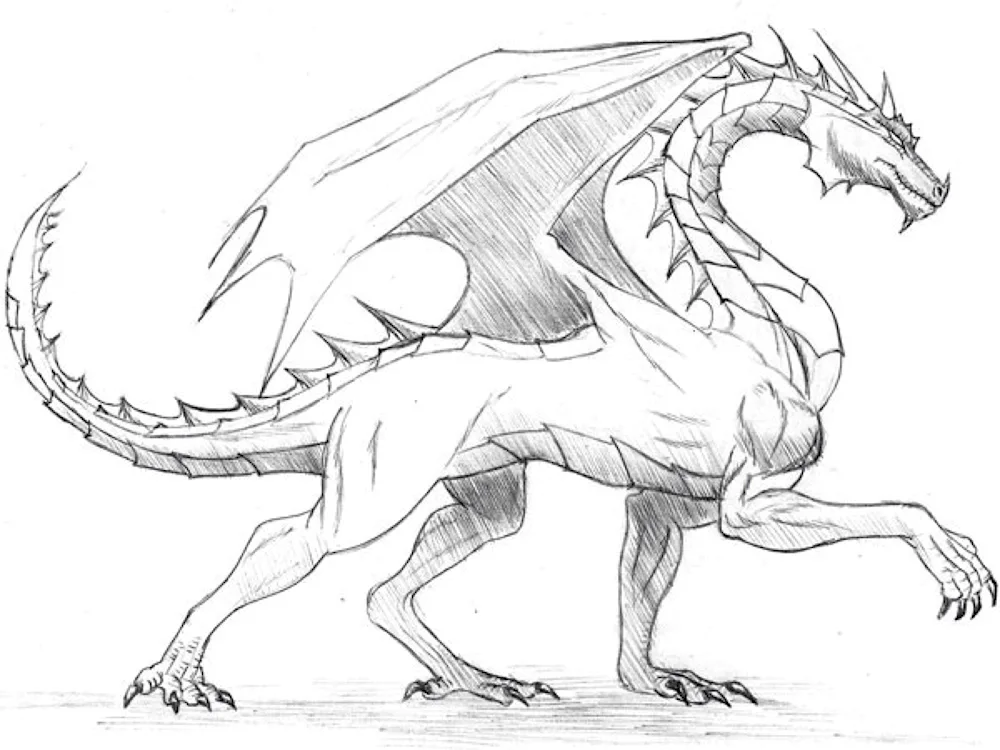 Dragon pencil drawing