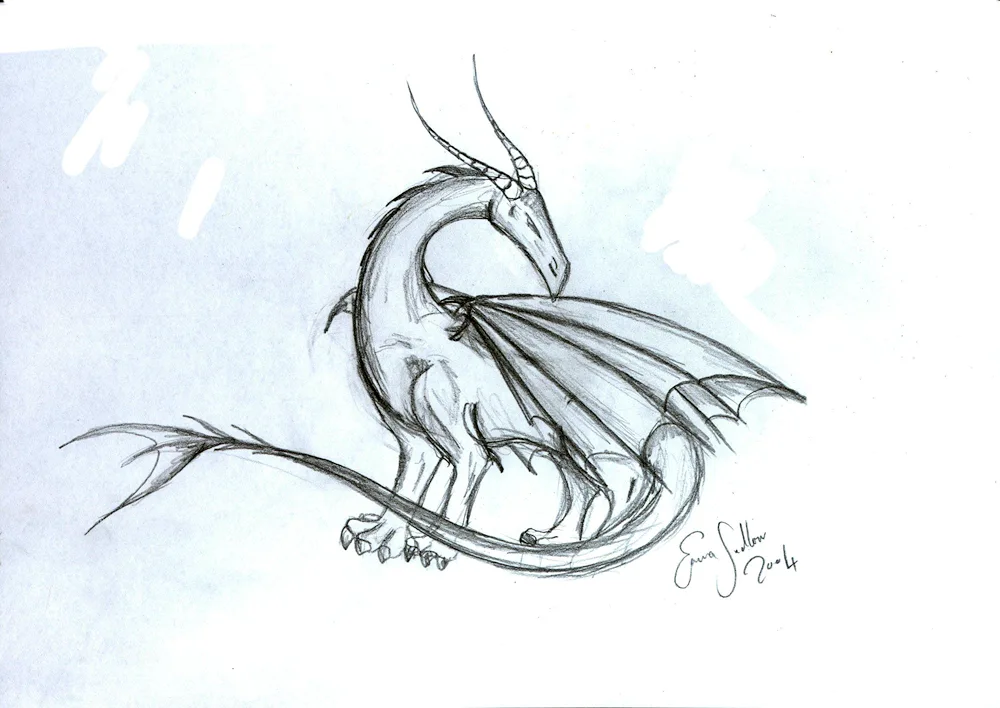 Dragon pencil drawing