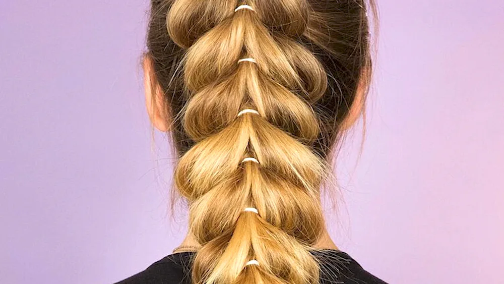 Dragon braid from ponytails