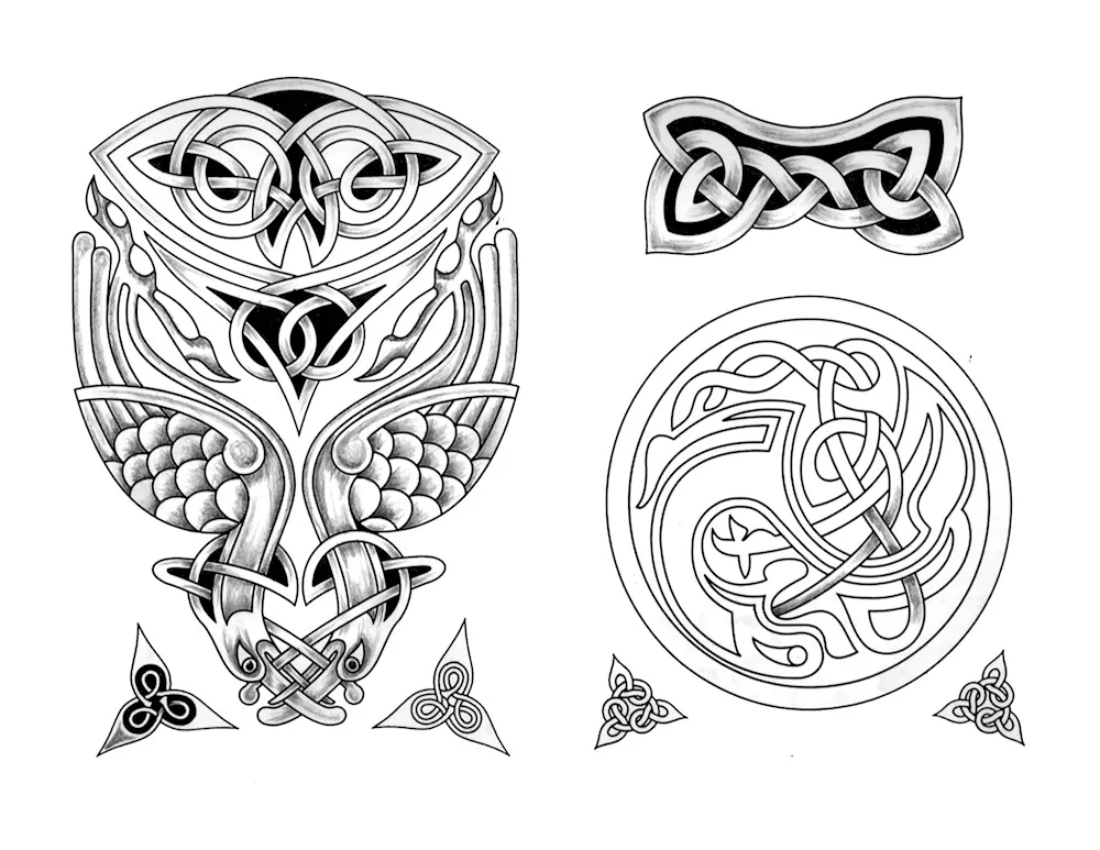 Dragons in Celtic script