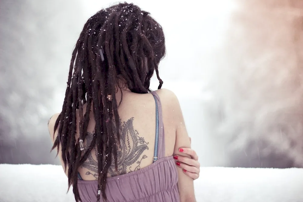 Afro braids on dreadlocks