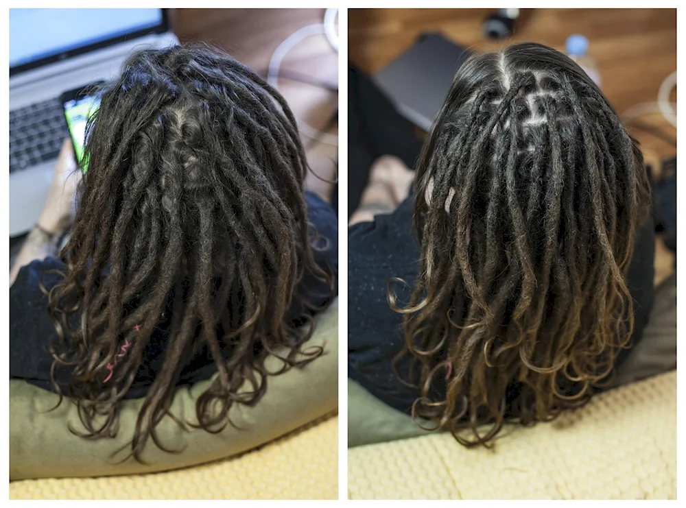 Dreadlocks at the roots but the hair itself is straight
