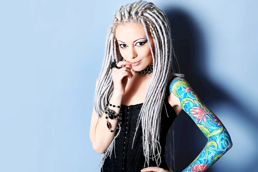 Dreadlocks on white background