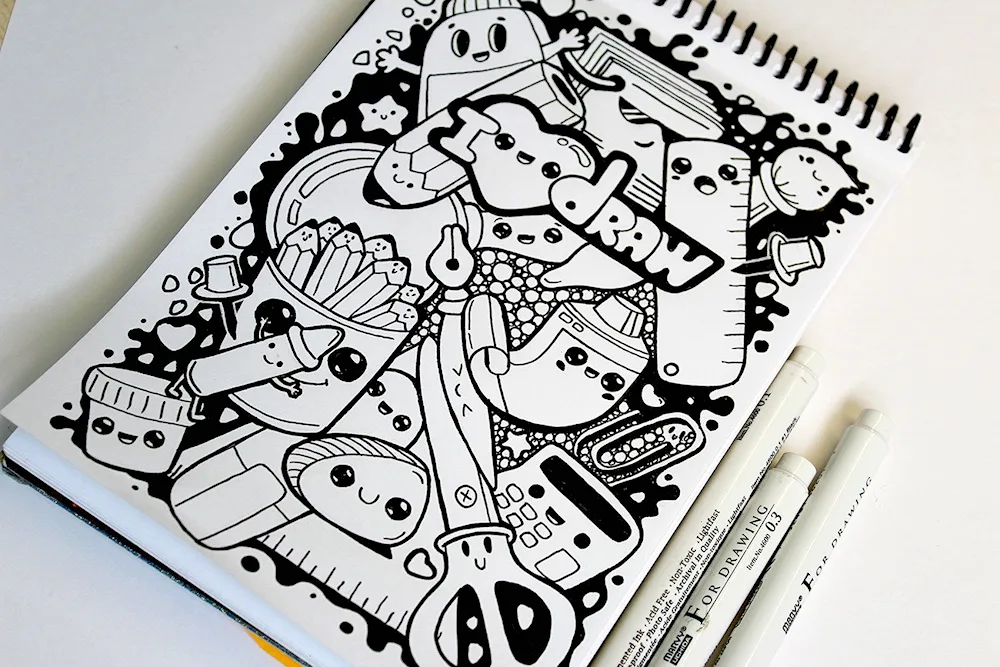 Funny drawings for sketchbook
