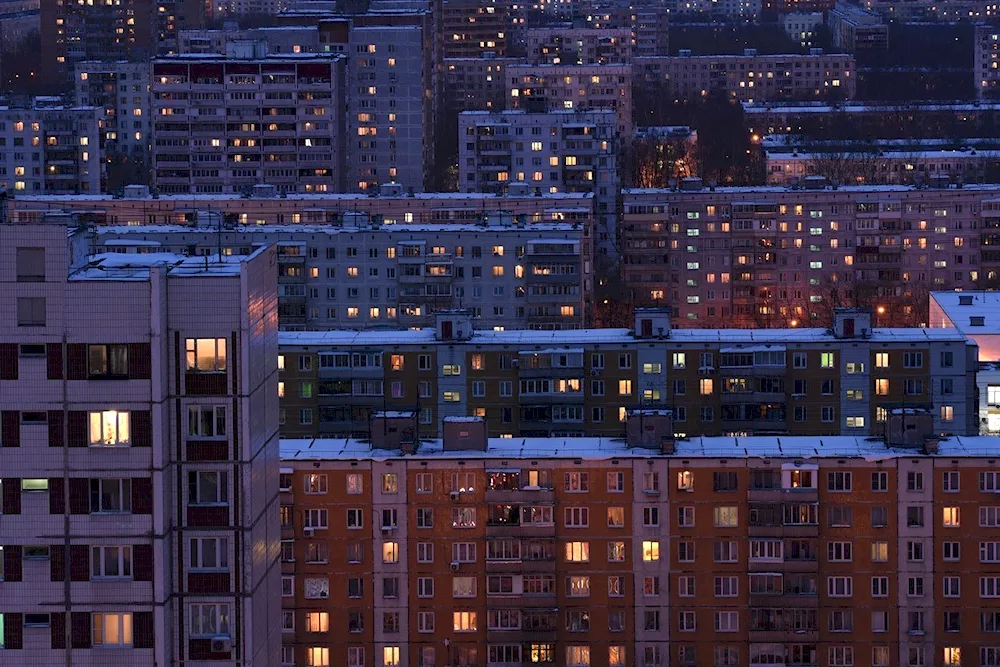 Dormitory district at night