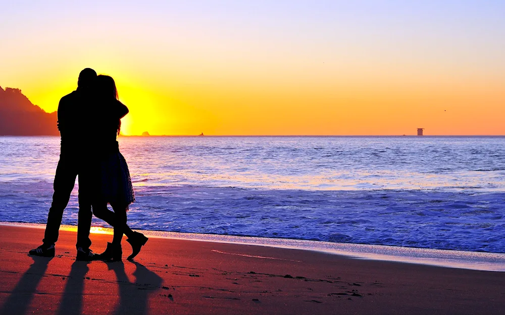 Sunset at the city couple Claudio Rinaldi