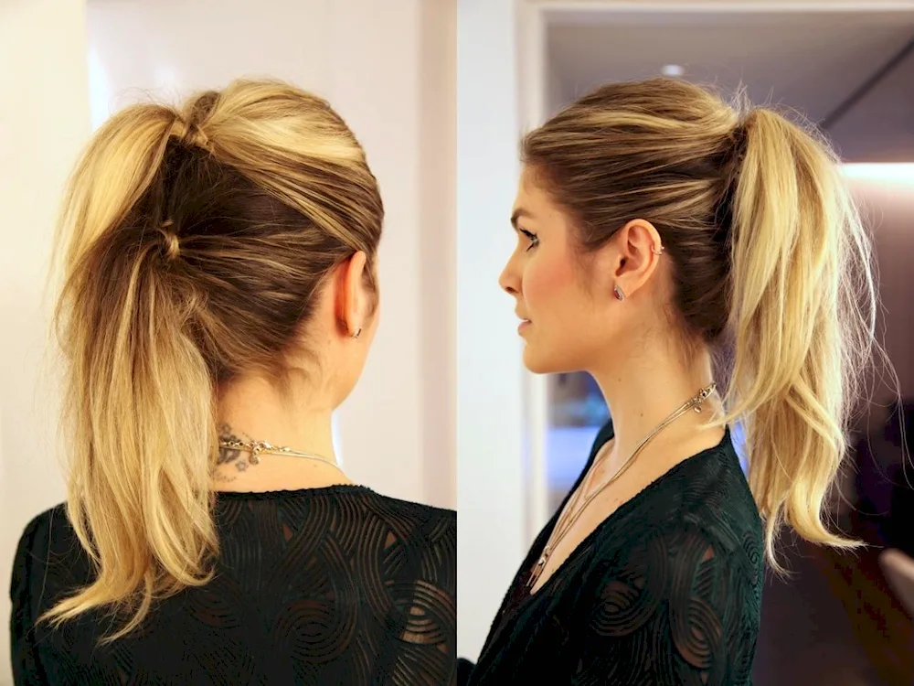 Double high ponytail