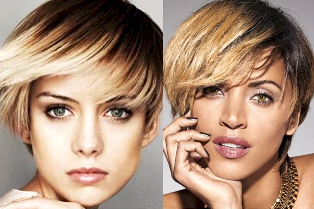 Two-tone colouring for short hair