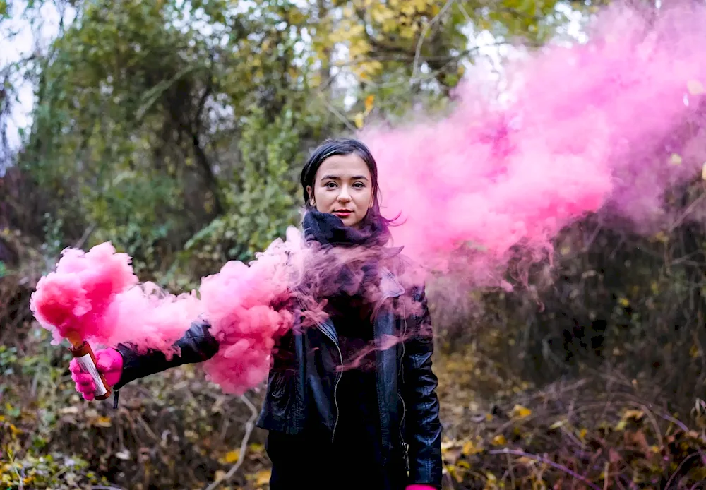 Fotoshoot with smoke bombs