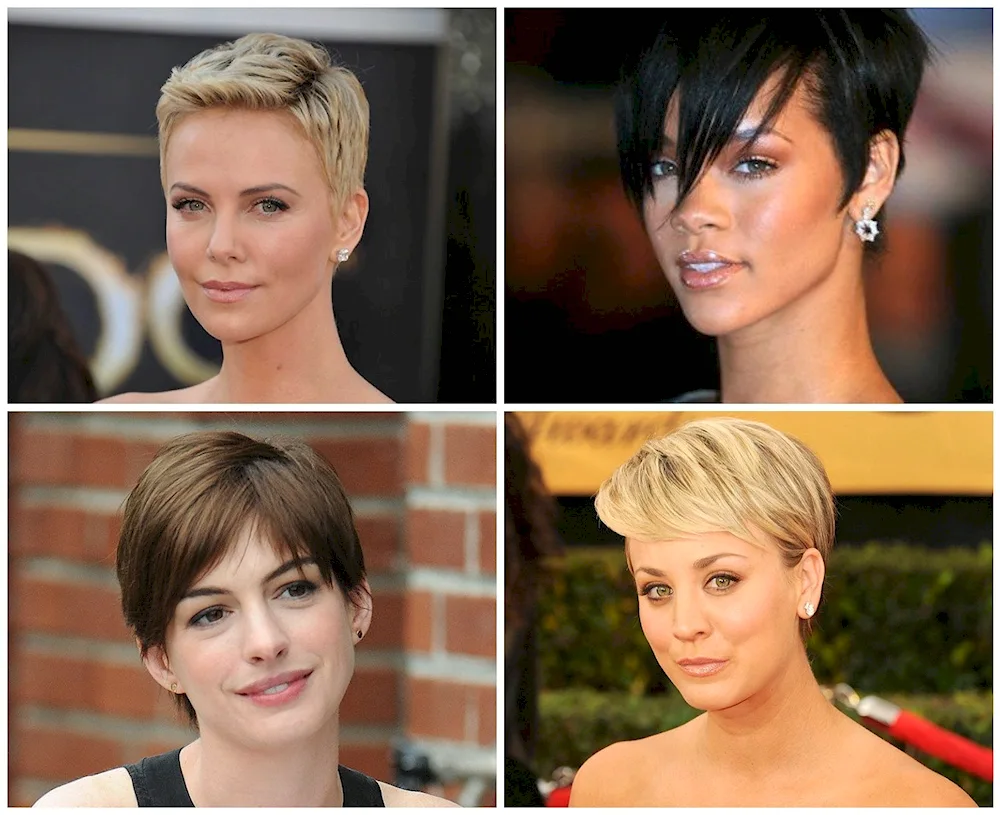 Pixie cut for a round face
