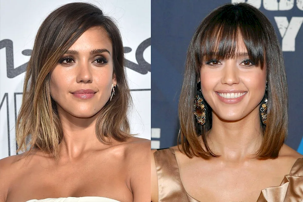 Jessica Alba haircut with bangs