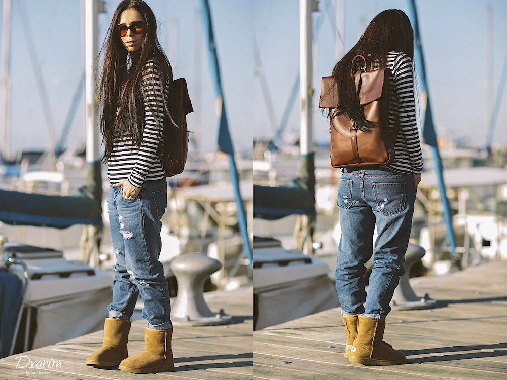 Boyfriend jeans with boots