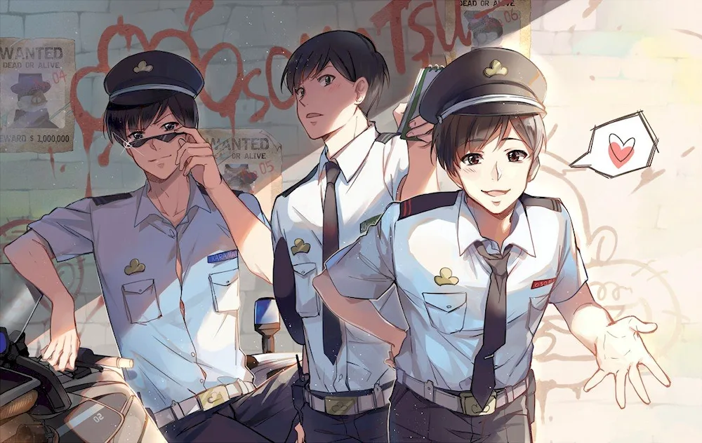Anime girl policeman